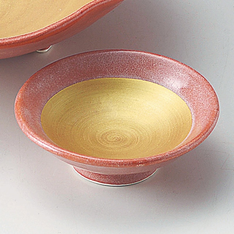 金正陶器 赤楽金彩平千代口 1個(ご注文単位1個)【直送品】