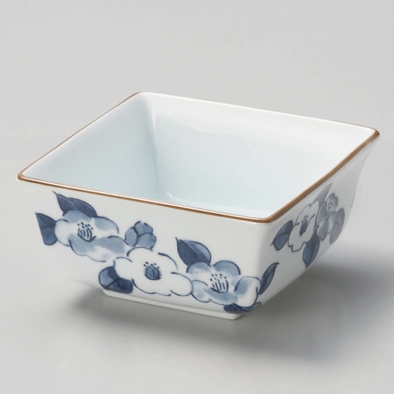 金正陶器 イングレ椿絵 反角小鉢 1個(ご注文単位1個)【直送品】