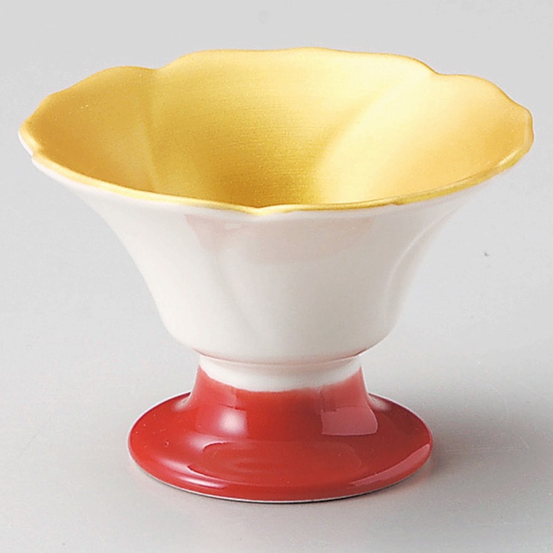 金正陶器 内金花型赤高台珍味 1個(ご注文単位1個)【直送品】