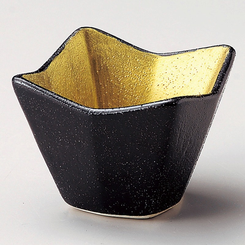 金正陶器 黒釉内金四ツ山小付 1個(ご注文単位1個)【直送品】