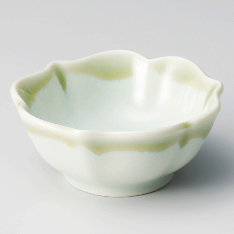 金正陶器 緑釉桔梗型小付 1個(ご注文単位1個)【直送品】