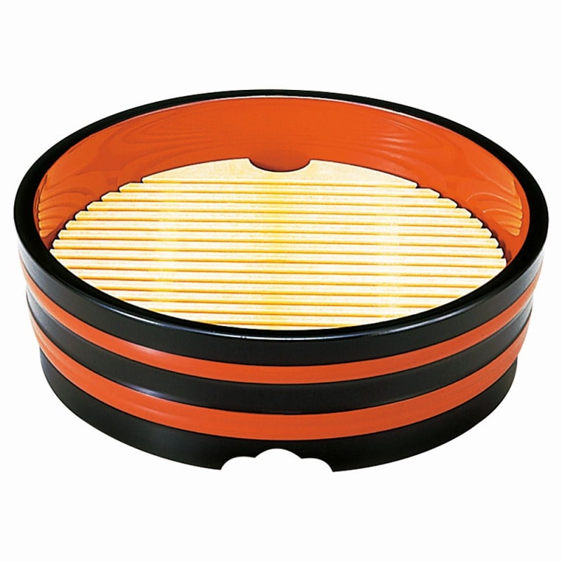金正陶器 ［Ａ］７寸麺桶 黒帯朱内朱（スノ子別） 1個（ご注文単位1個）【直送品】
