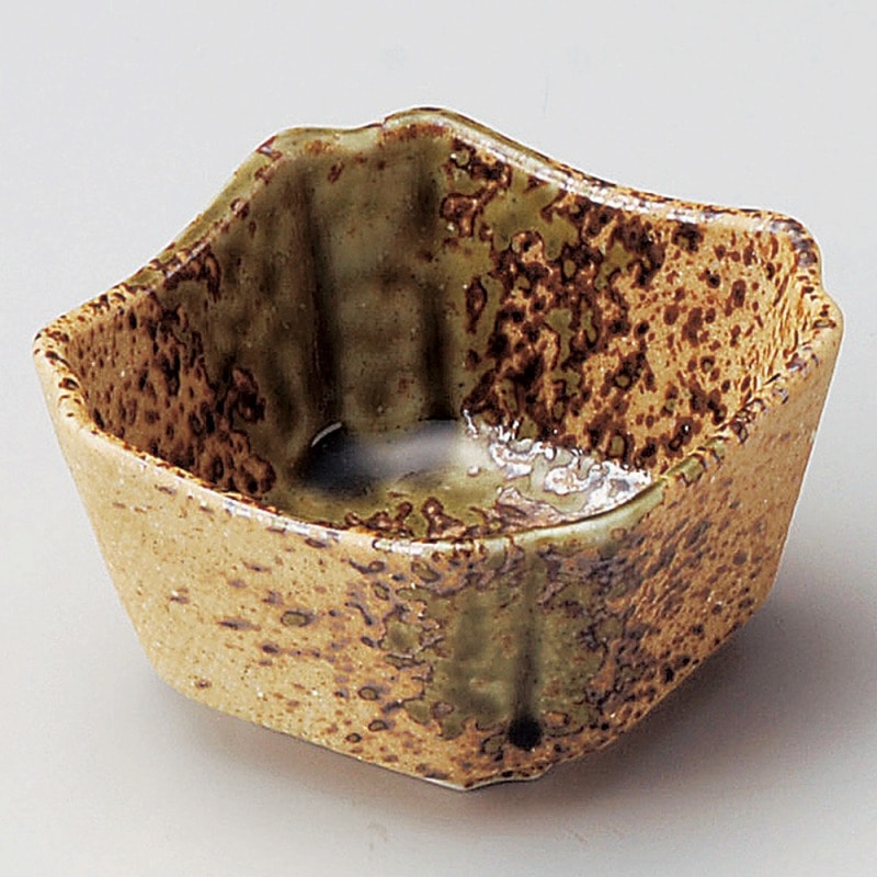 金正陶器 伊賀織部流し角小鉢 1個(ご注文単位1個)【直送品】