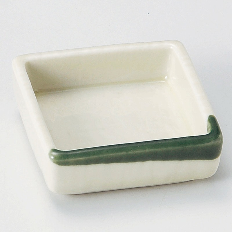 金正陶器 織部流し角鉢角千代口 1個(ご注文単位1個)【直送品】