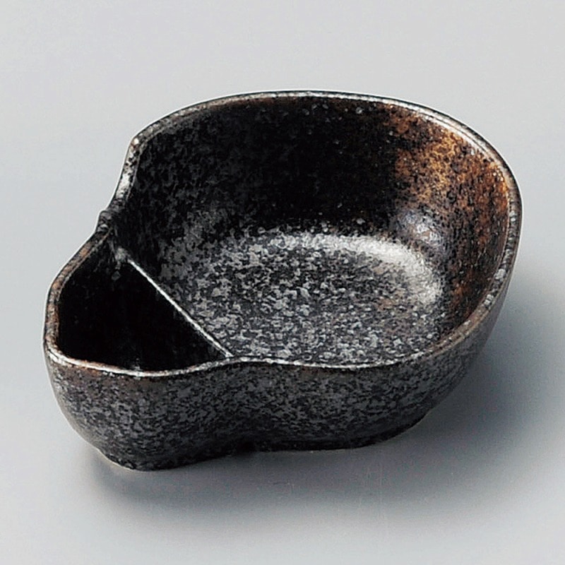 金正陶器 黒油滴ひさご皿 1個(ご注文単位1個)【直送品】