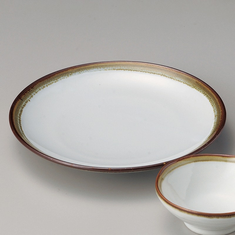 金正陶器 白天目流し丸7.0皿 1個(ご注文単位1個)【直送品】