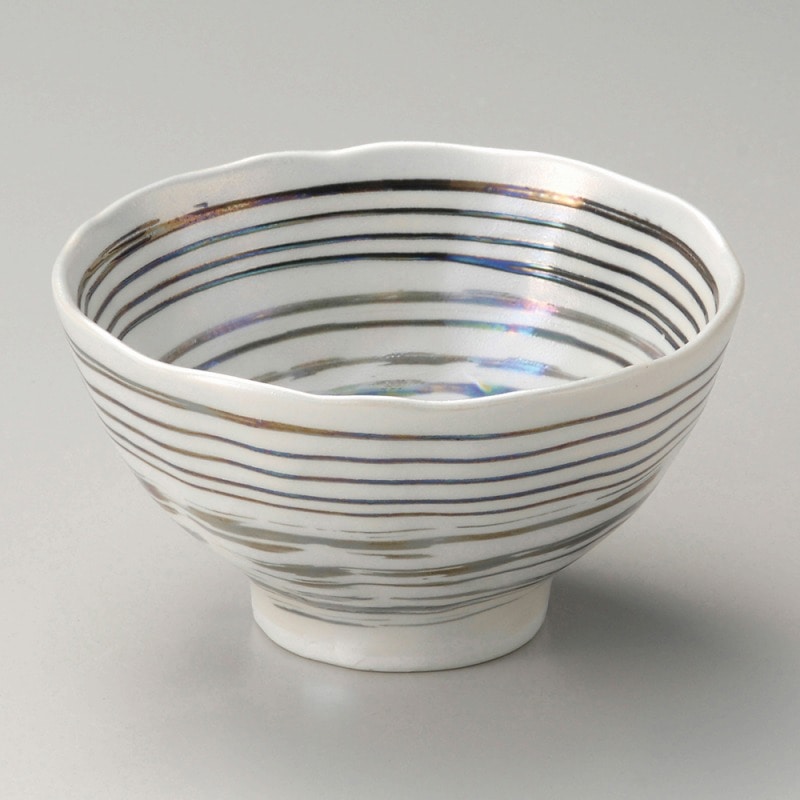 金正陶器 ラスター銀彩渦潮5.0変形丼 1個(ご注文単位1個)【直送品】