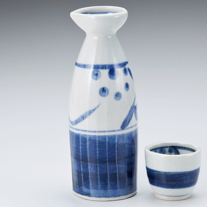 金正陶器 砥部風花紋飛口徳利(小) 1個(ご注文単位1個)【直送品】