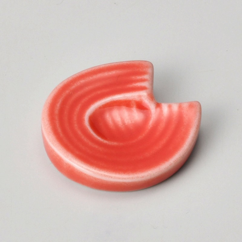 金正陶器 赤釉あわじ結び箸置 1個(ご注文単位1個)【直送品】