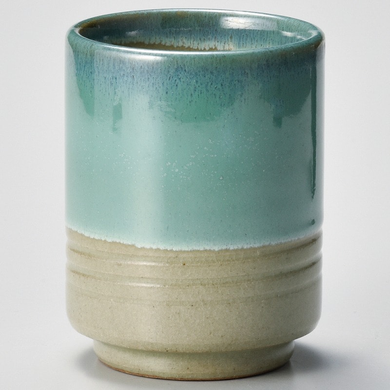 金正陶器 青益子切立寿司湯呑 1個(ご注文単位1個)【直送品】