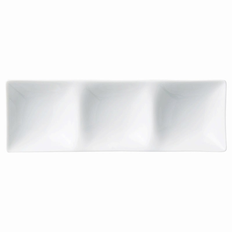 金正陶器 白磁コワケ三ツ切皿 1個(ご注文単位1個)【直送品】