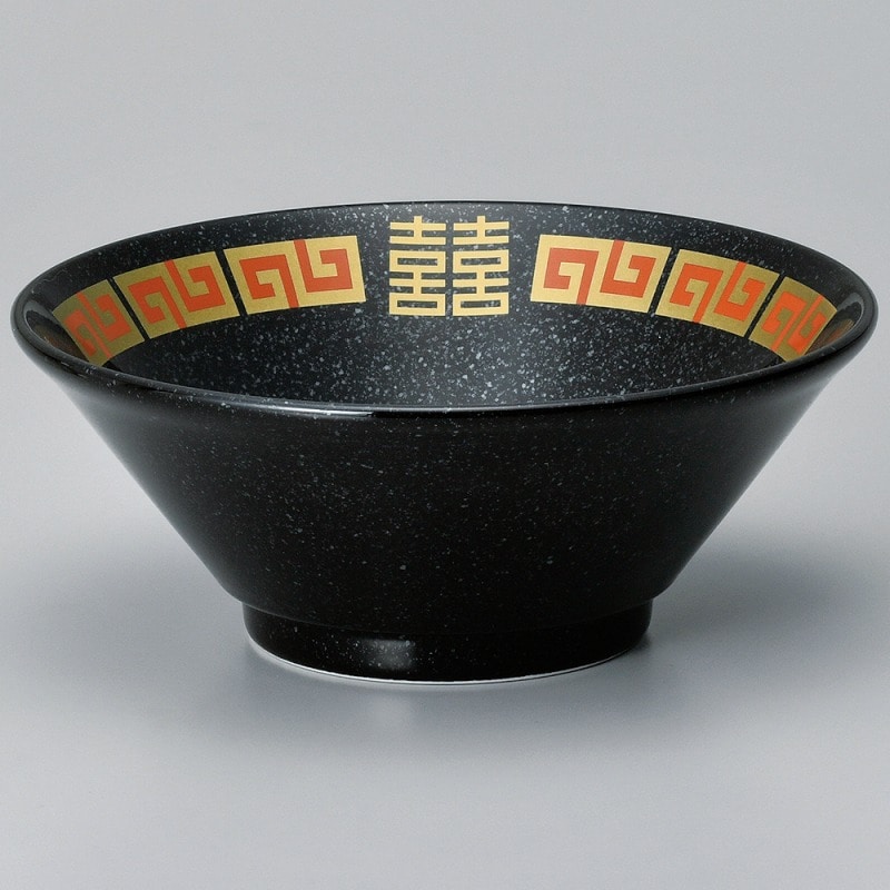 金正陶器 赤金雷門新切立21㎝丼(黒) 1個(ご注文単位1個)【直送品】