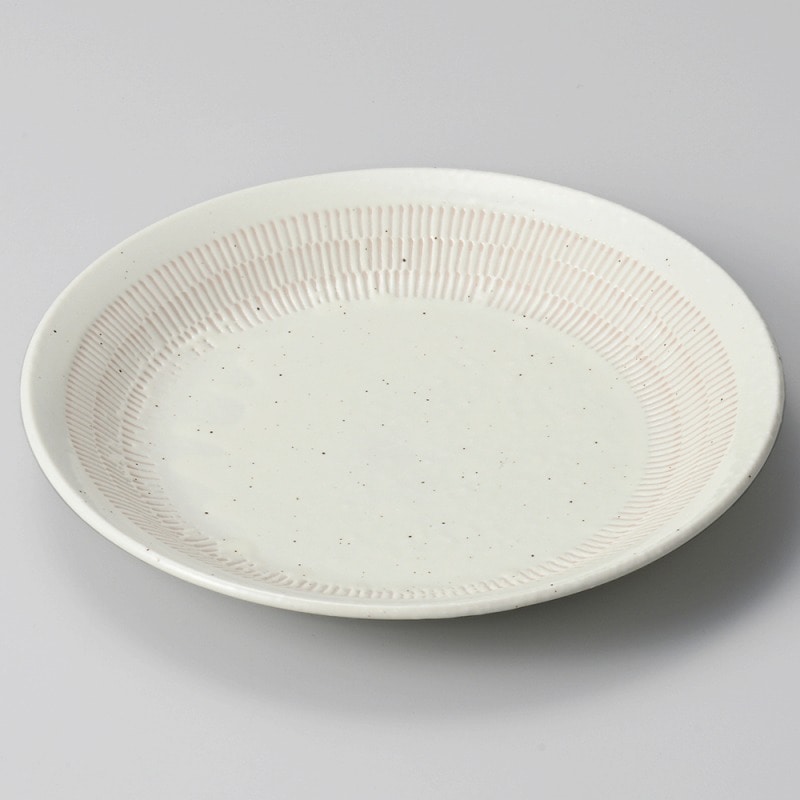 金正陶器 粉引トチリ24㎝プレート 1個(ご注文単位1個)【直送品】