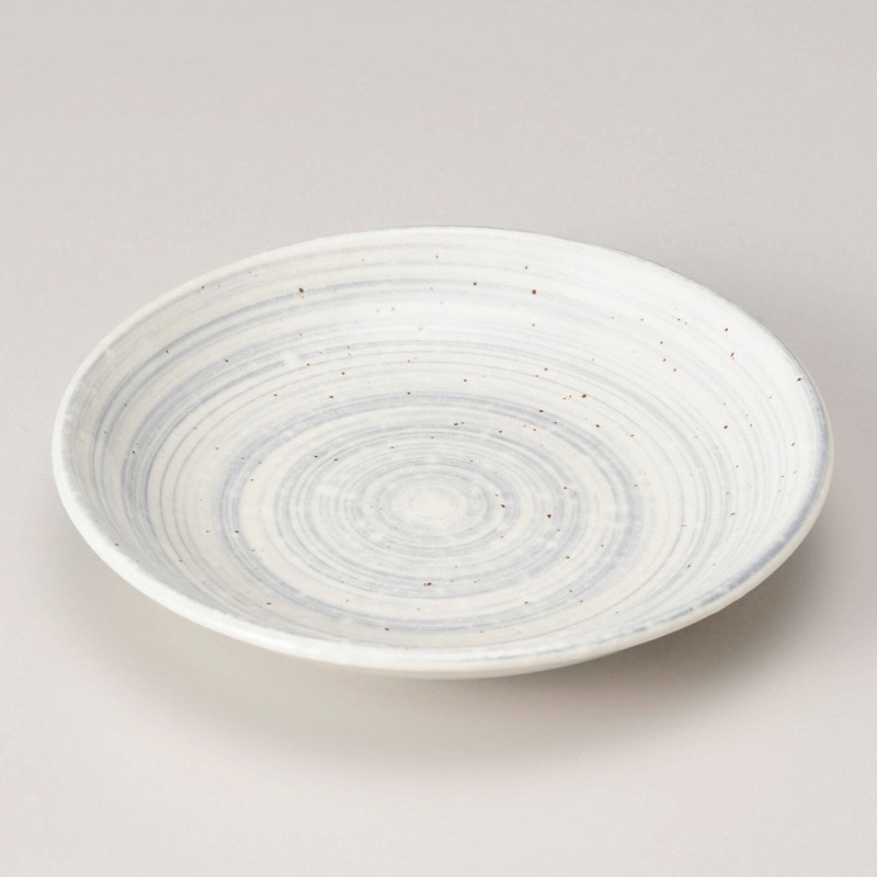 金正陶器 うず粉引グレー4.0皿 1個(ご注文単位1個)【直送品】