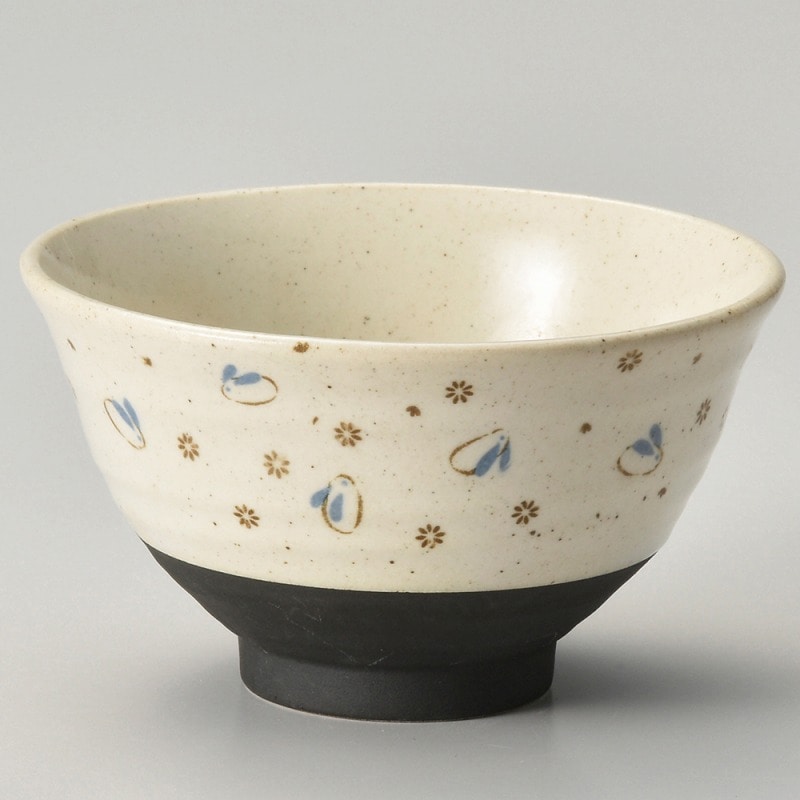 金正陶器 いぶしウサギ(青)茶碗 1個(ご注文単位1個)【直送品】