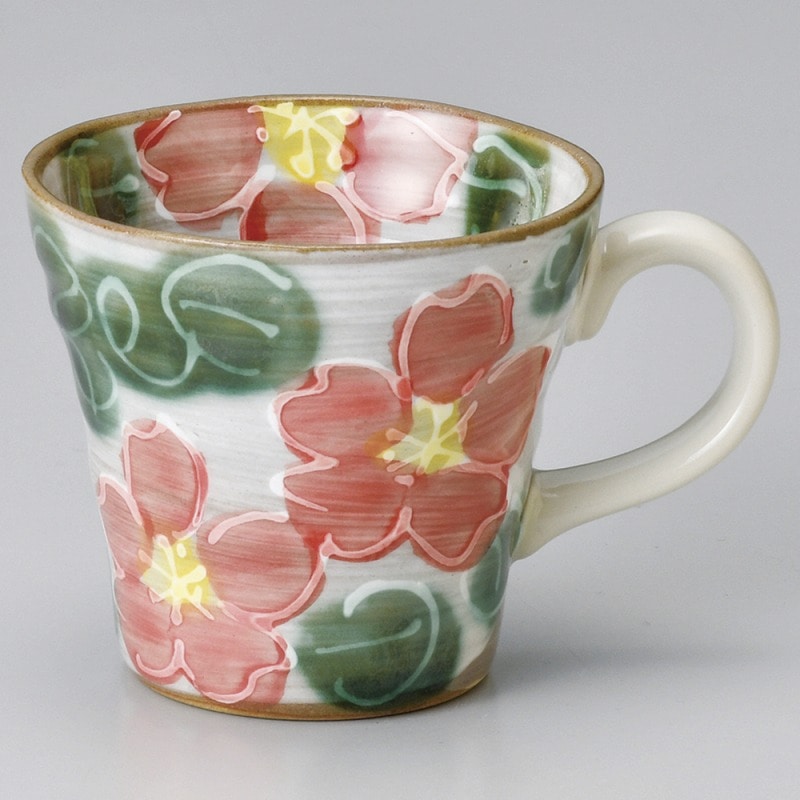 金正陶器 粉引さくら(赤)マグカップ 1個(ご注文単位1個)【直送品】