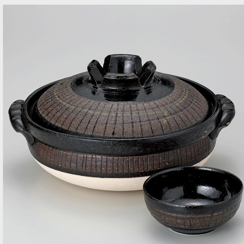 金正陶器 黒十草８号深鍋 1個（ご注文単位1個）【直送品】