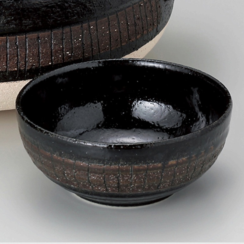 金正陶器 黒十草小鉢 1個（ご注文単位1個）【直送品】