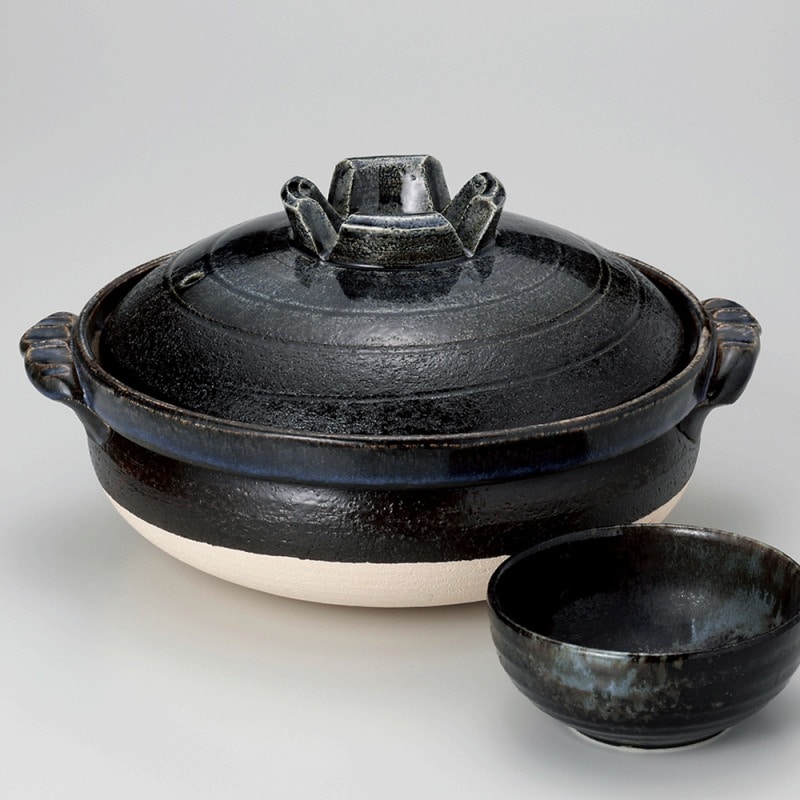 金正陶器 瑠璃釉８号深鍋 1個（ご注文単位1個）【直送品】