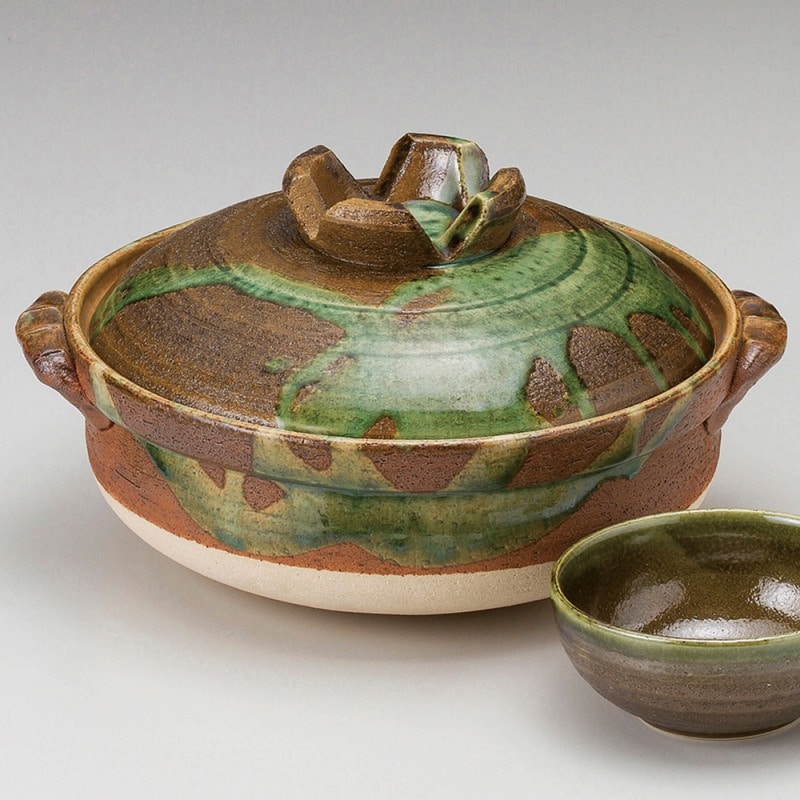 金正陶器 緑釉南蛮９号深鍋 1個（ご注文単位1個）【直送品】