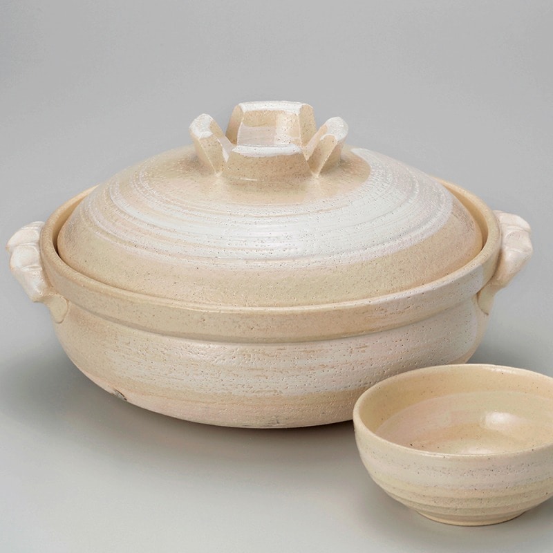 金正陶器 白刷毛目６号深鍋 1個（ご注文単位1個）【直送品】