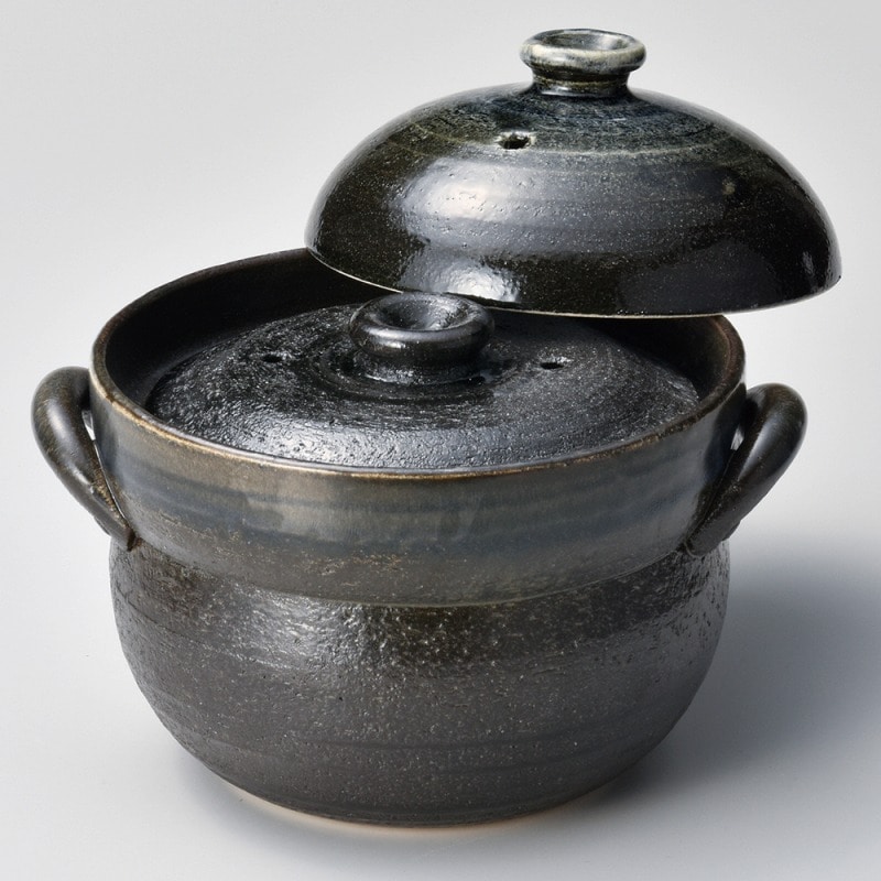 金正陶器 るり釉ご飯鍋2合炊(中蓋付) 1個(ご注文単位1個)【直送品】