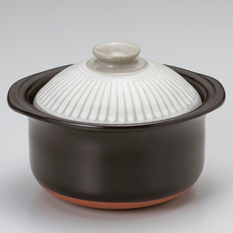 金正陶器 銀峯菊花粉引ご飯鍋5合炊(中蓋付) 1個(ご注文単位1個)【直送品】