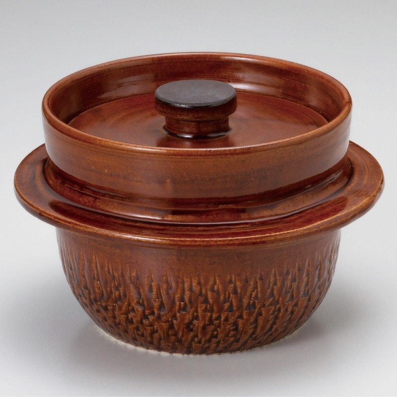 金正陶器 アメ釉手造ご飯釜 1個(ご注文単位1個)【直送品】