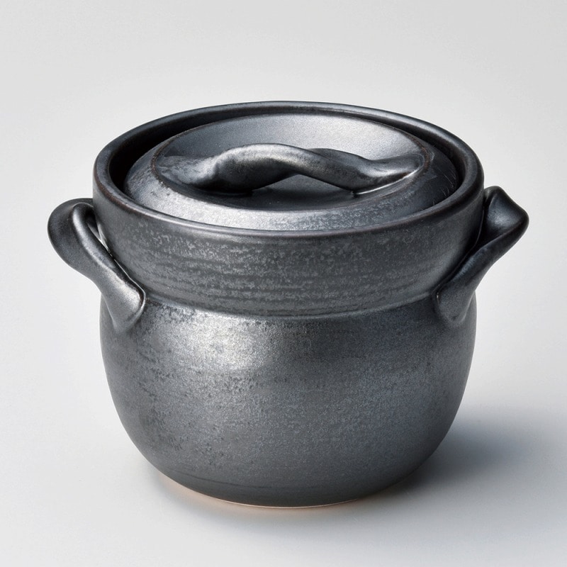 金正陶器 黒釉ご飯釜(2合炊) 1個(ご注文単位1個)【直送品】