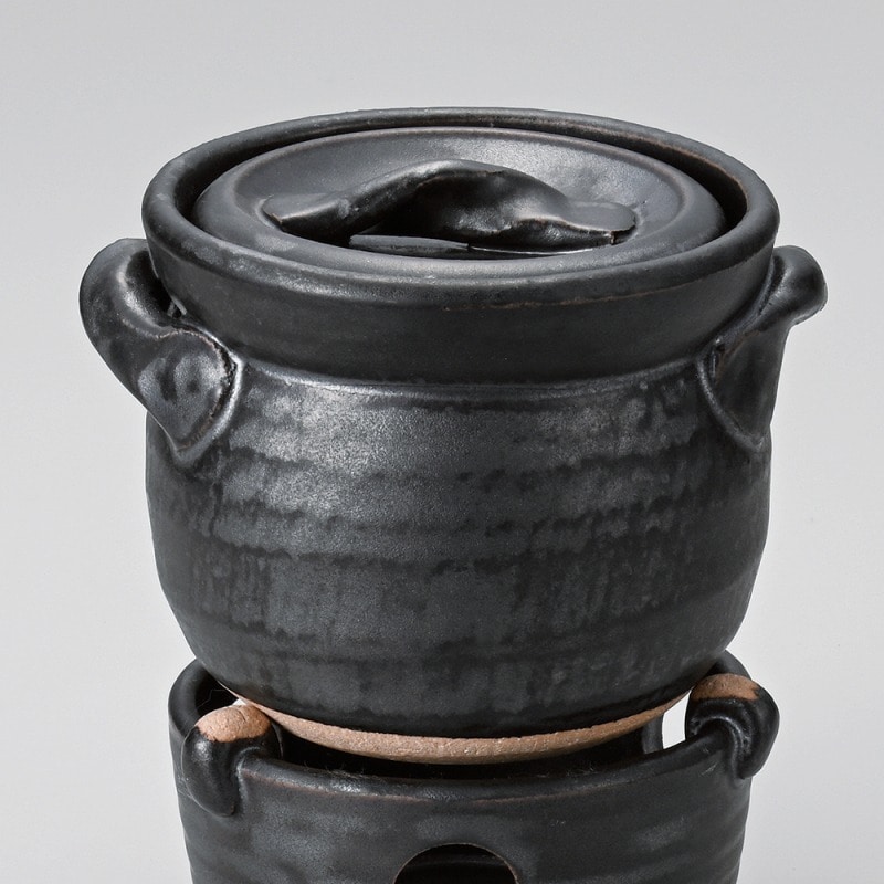 金正陶器 黒釉ご飯釜(1合炊) 1個(ご注文単位1個)【直送品】