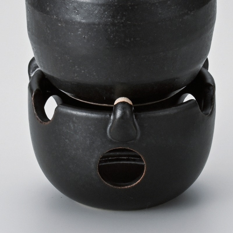 金正陶器 黒釉耐熱ミニコンロ 1個(ご注文単位1個)【直送品】