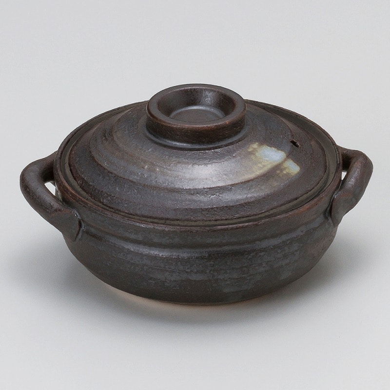 金正陶器 黒陶刷毛目4.5号鍋 1個(ご注文単位1個)【直送品】