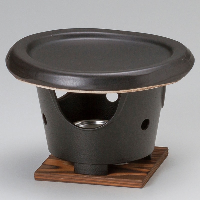 金正陶器 黒(手造り)ミニステーキ陶板 1個(ご注文単位1個)【直送品】