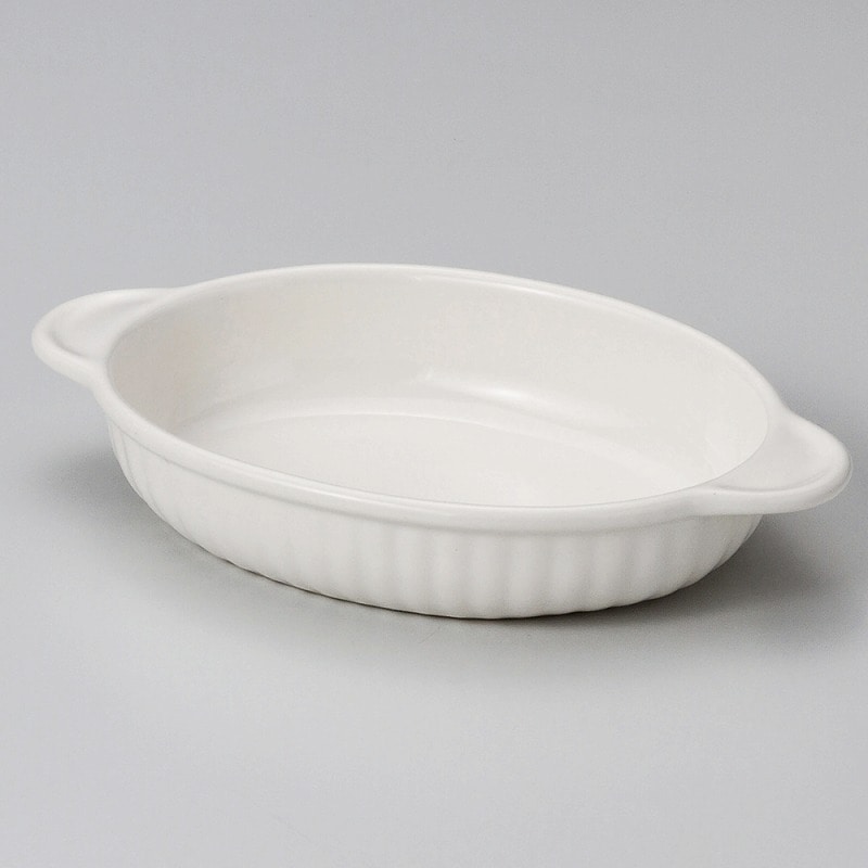 金正陶器 乳白小判グラタン(大) 1個(ご注文単位1個)【直送品】