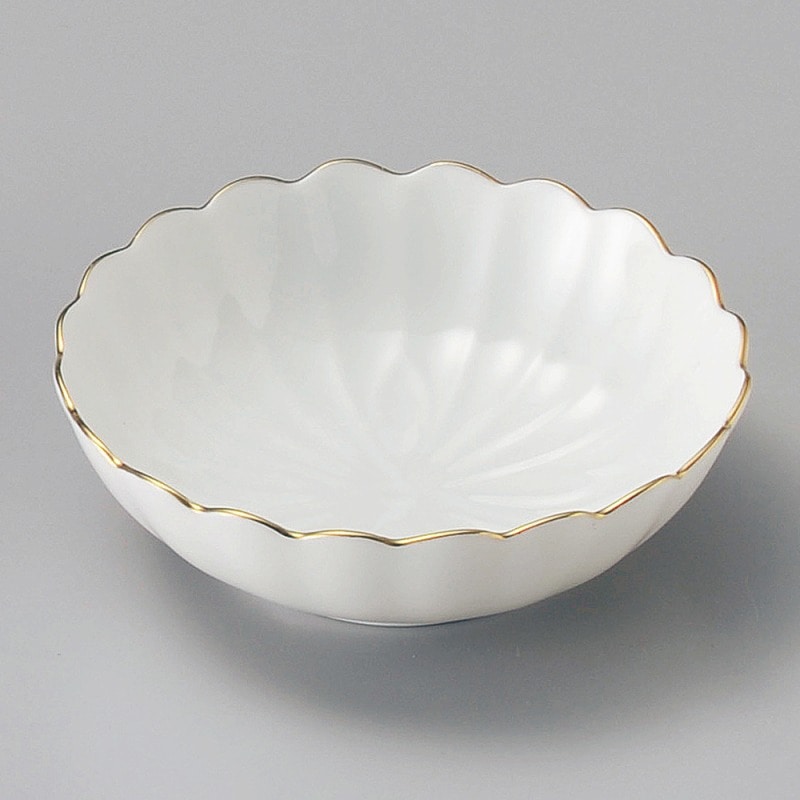 金正陶器 渕金花型小鉢（白） 1個（ご注文単位1個）【直送品】