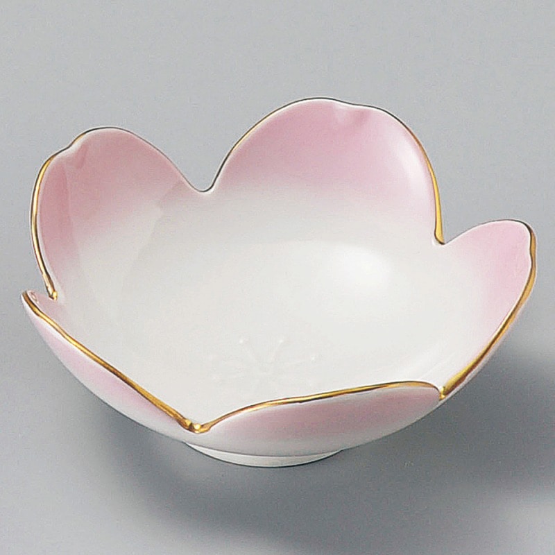 金正陶器 渕金ピンク桜型小鉢 1個（ご注文単位1個）【直送品】