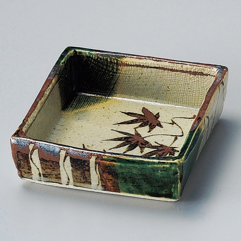 金正陶器 手描き織部角小鉢 1個（ご注文単位1個）【直送品】