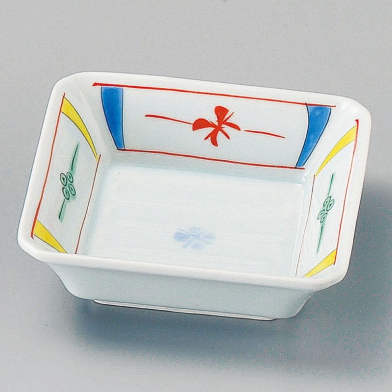 金正陶器 染錦見込小花角鉢 1個（ご注文単位1個）【直送品】