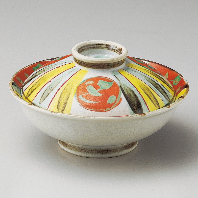 金正陶器 十草赤丸紋平蓋向 1個（ご注文単位1個）【直送品】