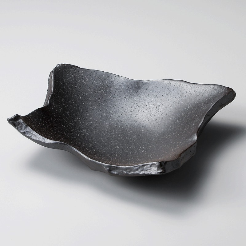 金正陶器 荒黒ちぎり8.0盛皿 1個（ご注文単位1個）【直送品】