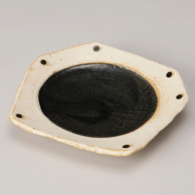 金正陶器 和黒(わっこく) ちぎり取皿 1個(ご注文単位1個)【直送品】