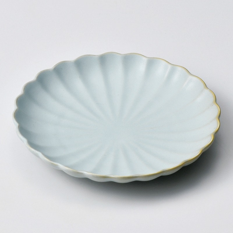 金正陶器 マットブルーひな菊17㎝皿 1個(ご注文単位1個)【直送品】