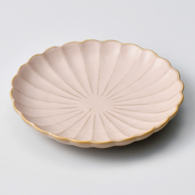 金正陶器 マットピンクひな菊17㎝皿 1個(ご注文単位1個)【直送品】