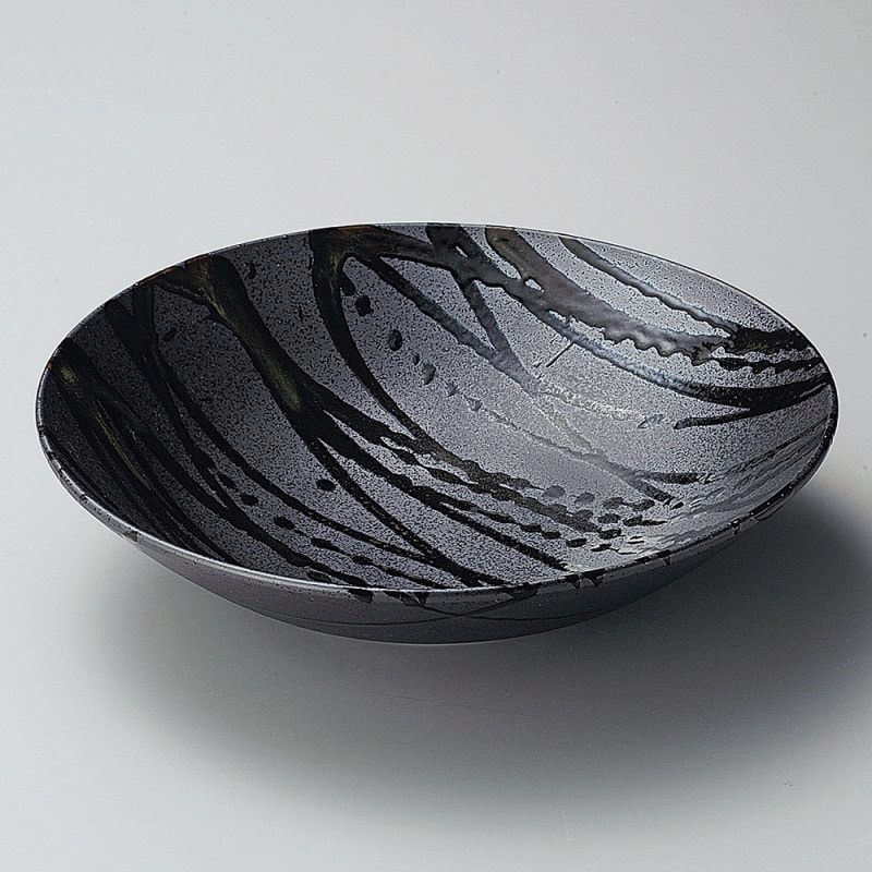 金正陶器 黒織部流し尺鉢 1個（ご注文単位1個）【直送品】