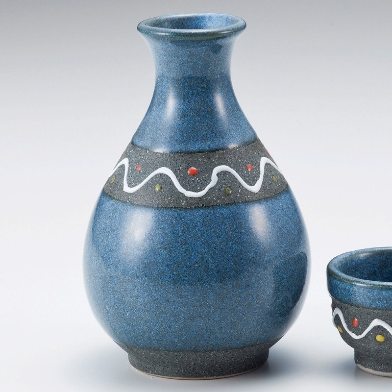 金正陶器 青釉ウェーブ1号徳利 1個(ご注文単位1個)【直送品】