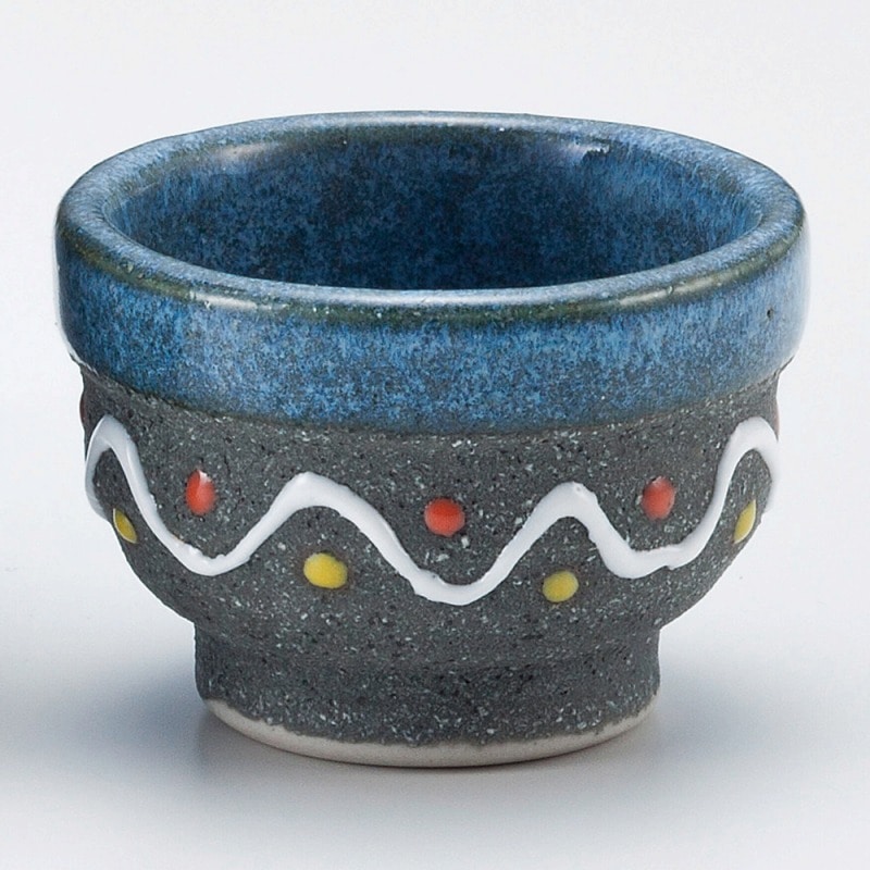 金正陶器 青釉ウェーブグイ呑 1個(ご注文単位1個)【直送品】