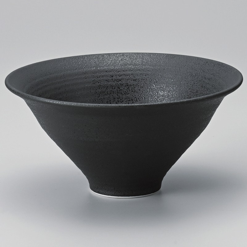 金正陶器 黒結晶反り丼 1個（ご注文単位1個）【直送品】
