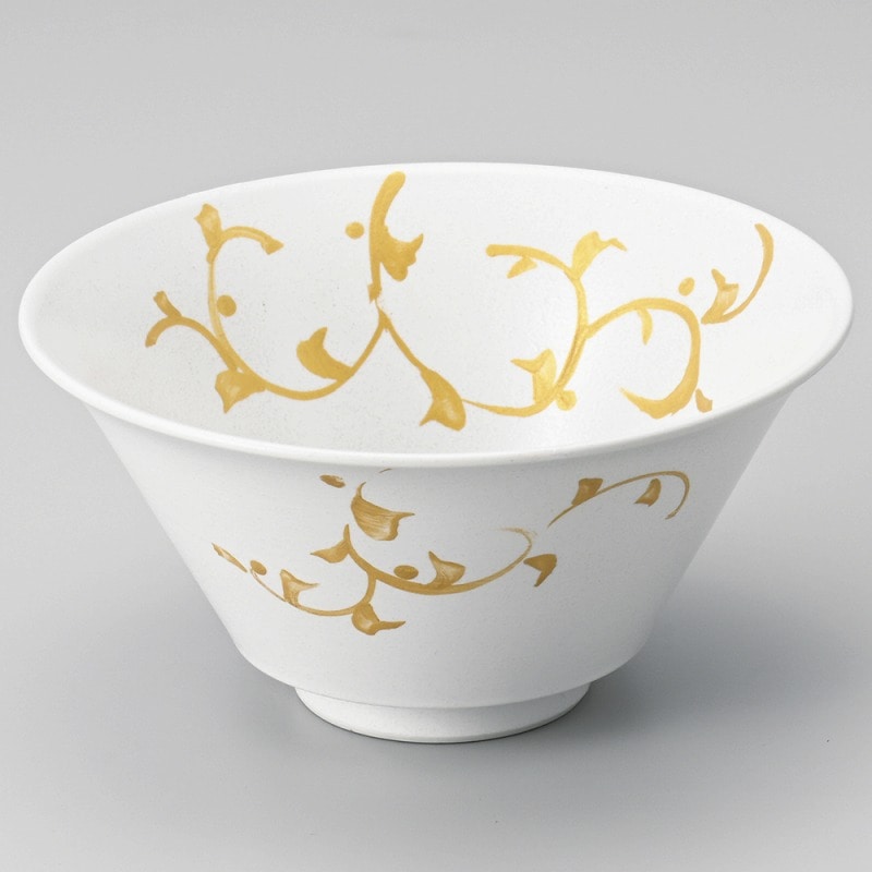 金正陶器 金彩唐草白高台丼 1個(ご注文単位1個)【直送品】