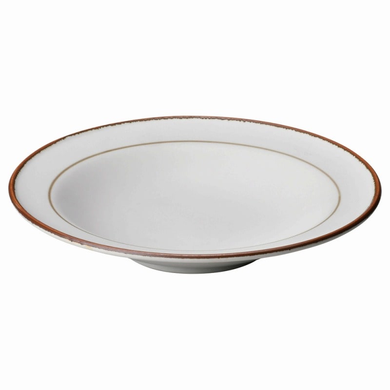 金正陶器 ブラウンエッジ22㎝深皿 1個(ご注文単位1個)【直送品】