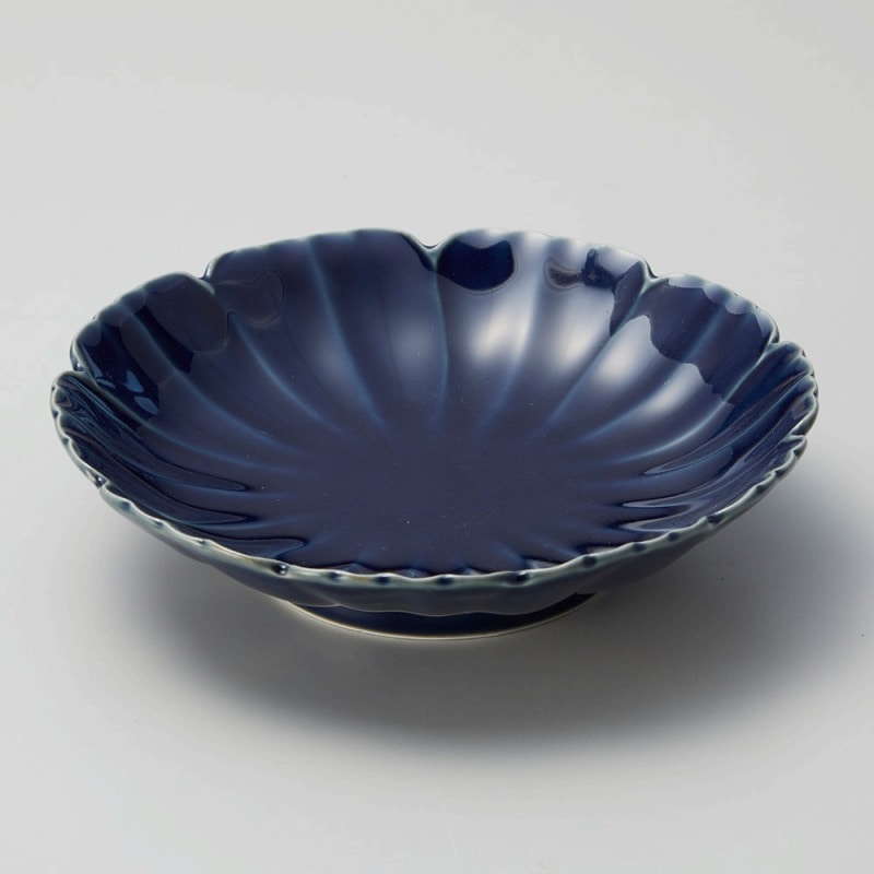 金正陶器 紺青磁花型向付 1個(ご注文単位1個)【直送品】